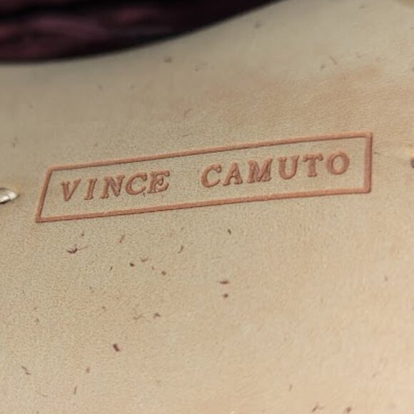 Vince Camuto Burgundy Red Suede Leather Heeled Booties Women's Size 7M - Picture 9 of 12